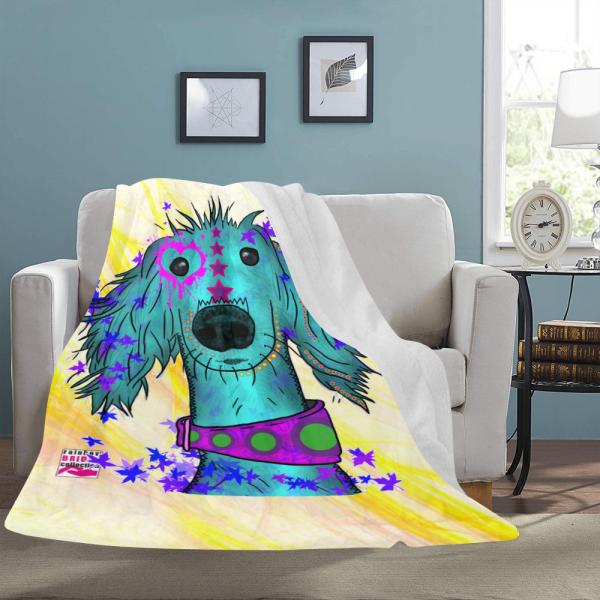 Decke Tootsie -  Fleecedecke, kuschlig, weich, bunt, Motive in Digitaler Popart, 152cm x 203cm, bunt, Windhunde, Podenco, Mix, Sienna