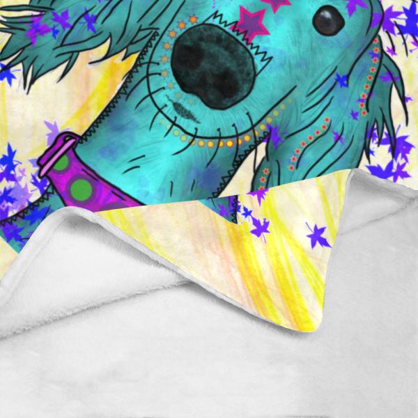 Decke Tootsie -  Fleecedecke, kuschlig, weich, bunt, Motive in Digitaler Popart, 152cm x 203cm, bunt, Windhunde, Podenco, Mix, Sienna