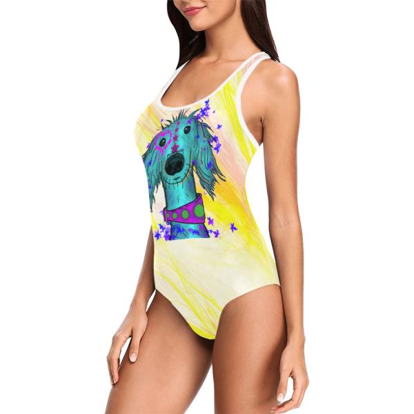 Badeanzug Hundemotiv Tootsie  - 85% Polyester, 15% Spandex, Wasserecht, mit Innenfutter, bunt, Windhunde