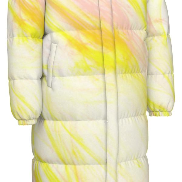 Warme Wintermantel mit Hundemotiv Tootsie– Popart Hundemotiv, 90% Daunen, 10% Federn, bunt, stylisch, Windhund, Langhaar, Größe XS- 4XL