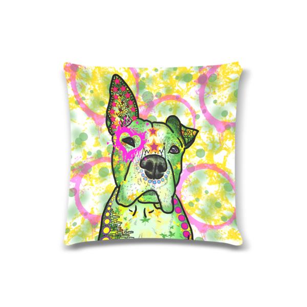Sofakissen-Bezug Tyson-  Popart Hundeporträt, 50x50 cm, Baumwolle & Polyester, beidseitig bedruckt, waschbar - Kopie