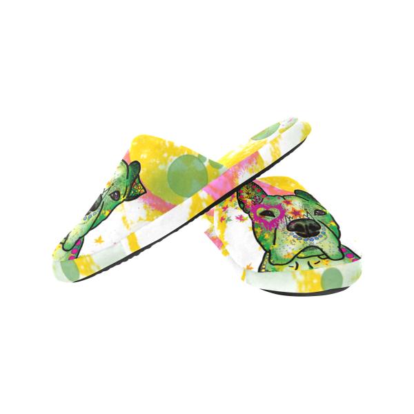 Hauspuschen Hundemotiv Tyson - Hausschuhe, Pantoffeln, Unisex, Grösse 35-43, bunt, Mischling, Mix, Staffordshire, Staff, Amstaff, Pitbull, Pit, SOKA, Listenhund