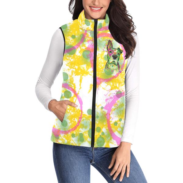 Weste mit Hundemotiv Tyson - 100 % Polyester, Wattiertes Futter, Ärmellos, bunt, Hundemotiv, AmStaff, Staff, Staffordshire, Pitbull, Pit