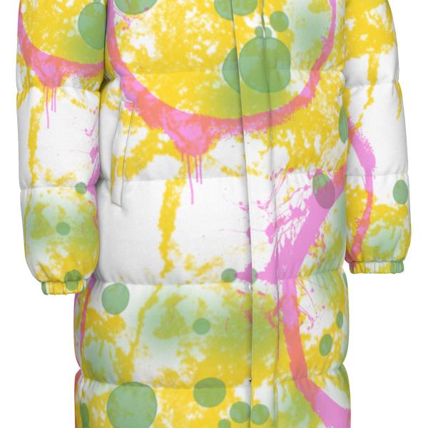 Warme Wintermantel mit Hundemotiv Tyson– Popart Hundemotiv, 90% Daunen, 10% Federn, bunt, stylisch, AmStaff, Staff, Staffordshire, Pitbull, Pit, Soka, XXL Bully, Größe XS- 4XL