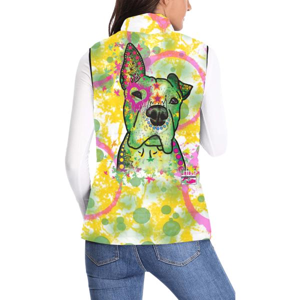 Weste mit Hundemotiv Tyson - 100 % Polyester, Wattiertes Futter, Ärmellos, bunt, Hundemotiv, AmStaff, Staff, Staffordshire, Pitbull, Pit