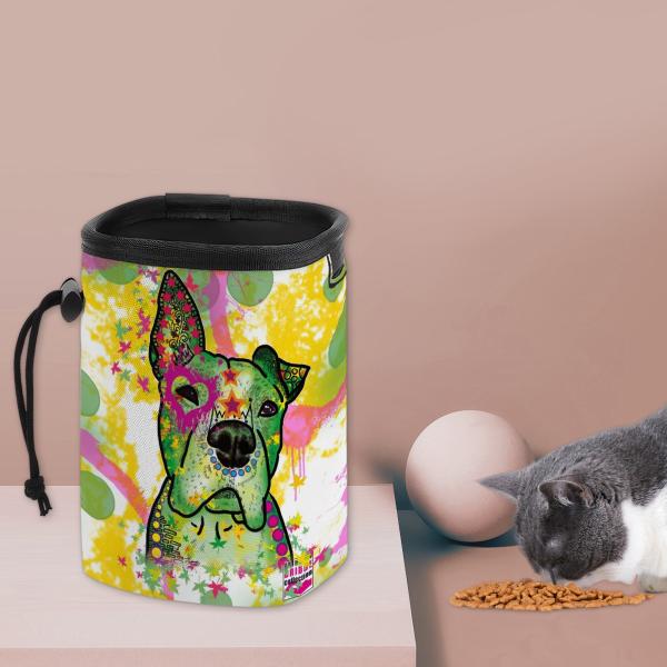 NomNom Bag Tyson - Leckerchenbeutel, Leckerli, Futterbeutel, bunt, Oxfordstoff, Mix, Mischling, AmStaff, Staffordshire, Pit, Pitbull, XXL Bully, SOKA, Listenhund